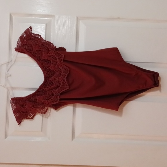 🧿Persaya One piece off the shoulder body suit color Rust Sz XLARGE - Picture 1 of 15
